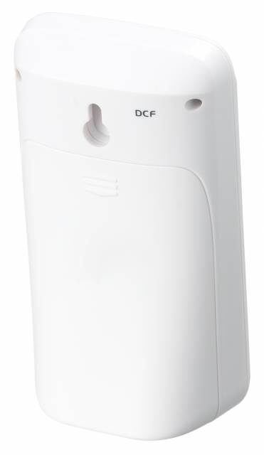 Bresser Wifi Clearview 7-in-1 kleuren Weerstation Sensor wit achterkant met ophangsysteem.