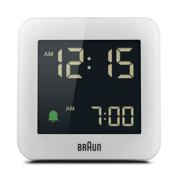 Braun Digital Clocks BC09W vooraanzicht.