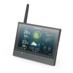 BRESSER MeteoChamp HD WLAN Weather Center 7-in-1 basisstation grijs met kleurenscherm en antenne