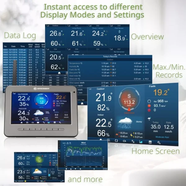 BRESSER WLAN HD TFT 7-in-1 professioneel weerstation met verschillende weergavemodi - Afbeelding 2